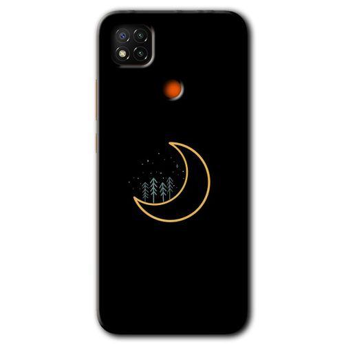 MRCİLETİSİM Xiaomi Redmi 9c Kılıf HD Desen Baskılı Arka Kapak + Temperli Cam - İyi Geceler