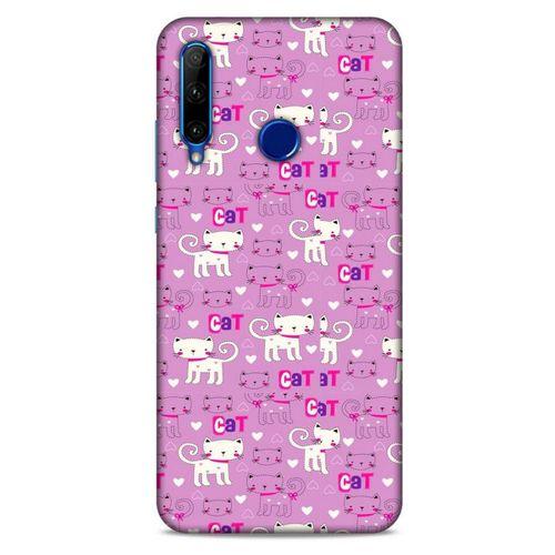 Lopard Huawei Y6P Uyumlu Kılıf Kediler (4) Koruma Kılıfı Pink Cat