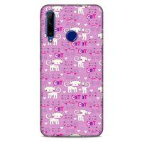 Lopard Huawei Y6P Uyumlu Kılıf Kediler (4) Koruma Kılıfı Pink Cat