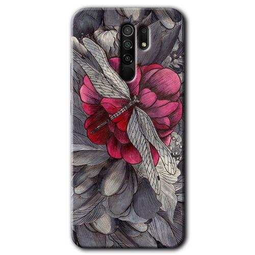 Xiaomi Redmi 9 HD Baskılı Kılıf + 9D Tam Ekran Koruyucu - kelebek Ömrü