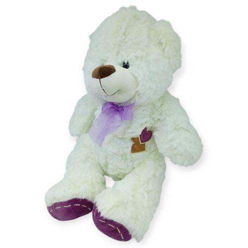 Peluş Papyonlu Ayıcık 40 cm - Beyaz