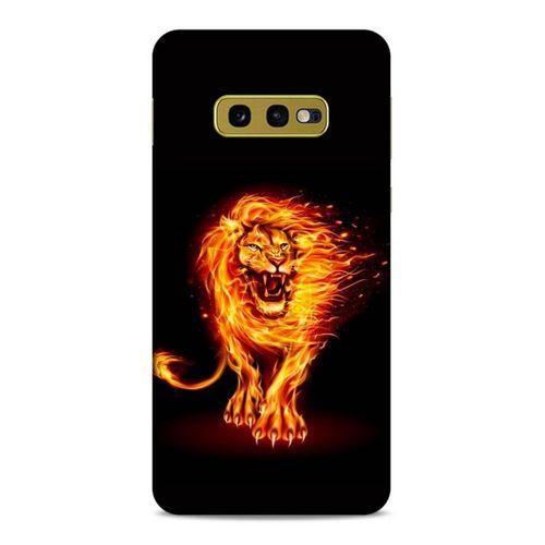 Lopard Samsung Galaxy S10e Uyumlu Kılıf FireX (20) Koruyucu Kılıf Ateşli Aslan