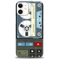 iPhone 12 Mini Kılıf HD Baskılı Kılıf - Nostaljik Kaset + Tam Ekran Koruyucu