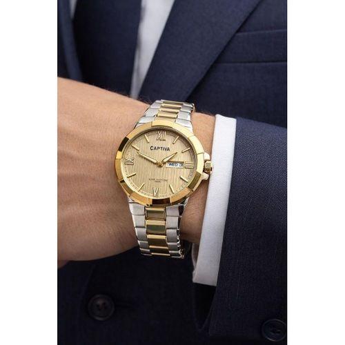 Captiva Bileklik Hediyeli Çelik Kordon Haftanın Günü Ve Takvimli Kadran Erkek Kol Saati CT.M.001.M3