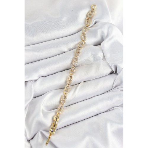 Pirinç Zirkon Taşlı Messika Model Gold Renk VIP Seri Kadın Bileklik