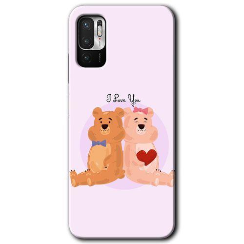 Poco M3 Pro Kılıf HD Desen Baskılı Arka Kapak - Sevgili Ayıcık + Kırılmaz Cam