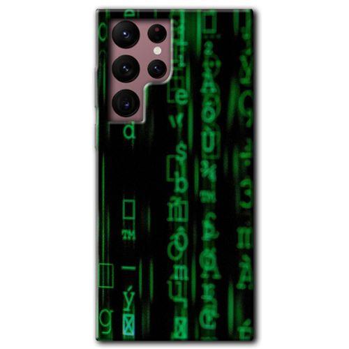 Potkal Hediye Fabrikası Samsung Galaxy S22 Ultra Kılıf HD Desen Baskılı Arka Kapak - Matrix