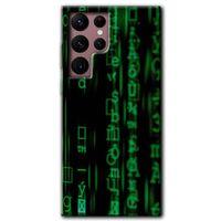 Potkal Hediye Fabrikası Samsung Galaxy S22 Ultra Kılıf HD Desen Baskılı Arka Kapak - Matrix