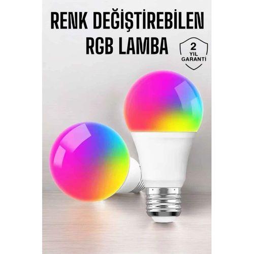 Renk Değiştirebilen Rgb Işıklı Led Ampul A+enerji 10 Watt Led Işık