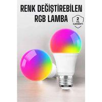 Renk Değiştirebilen Rgb Işıklı Led Ampul A+enerji 10 Watt Led Işık