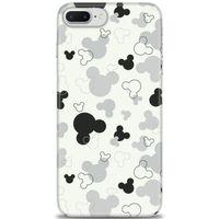 iPhone 8 Plus Kılıf HD Baskılı Kılıf - Siyah Mickey + Tam Ekran Koruyucu