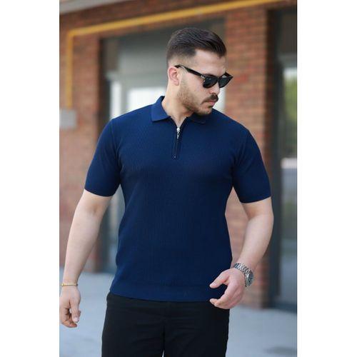 Erkek Fermuarlı Yakalı Kısa Kollu Tshirt