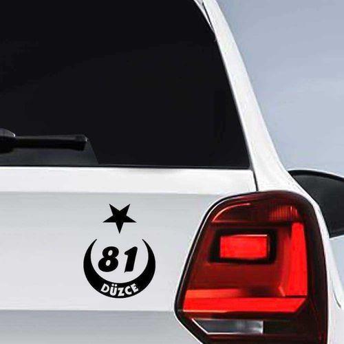 Ay Yıldız Düzce Plakası 81 Sticker, Oto, Araba, Araç, Etiket, Aksesuar