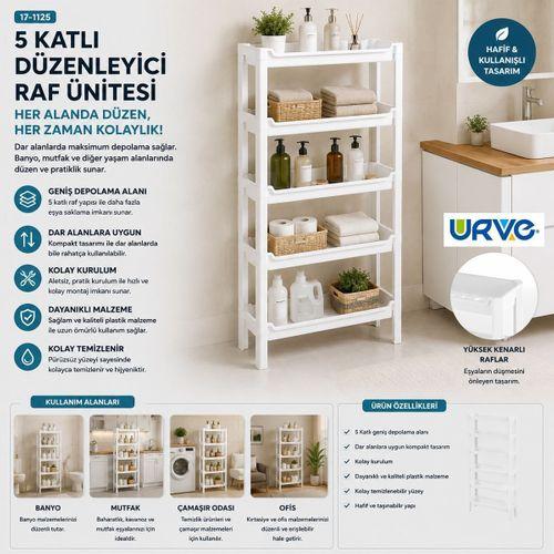 5 Katlı Sepet Organizer Raf Ünitesi 465x145x870 mm
