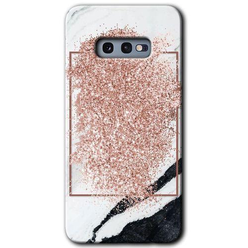 Potkal Hediye Fabrikası Samsung Galaxy S10e Kılıf HD Desen Baskılı Arka Kapak - Simli Mermer