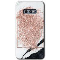 Potkal Hediye Fabrikası Samsung Galaxy S10e Kılıf HD Desen Baskılı Arka Kapak - Simli Mermer
