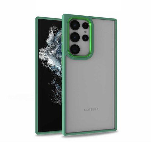 Fogy Galaxy S22 Ultra Kılıf Arkası Şeffaf Köşeleri Parlak Renkli Işlemeli Şık Kapak