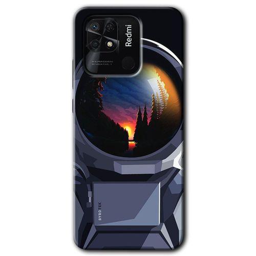 Xiaomi Redmi 10C Kılıf HD Desen Baskılı Arka Kapak + Temperli Cam - Astronot