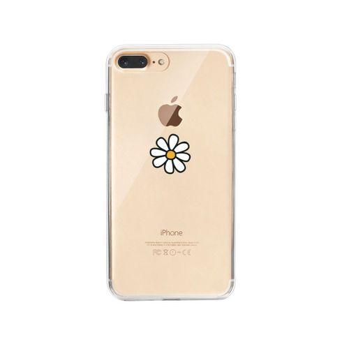 iPhone 7 Plus Papatya Desenli Premium Şeffaf Silikon Kılıf