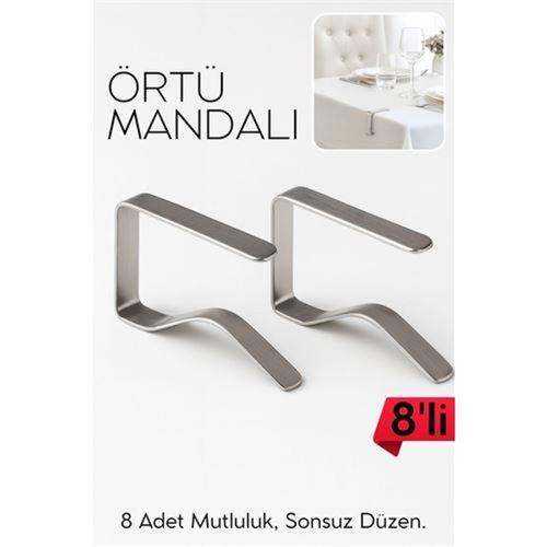 Masa Örtüsü Klipsi - Metal Masa Kelepçesi Masa Örtüsü Sabitleyici 8 ADET 718254