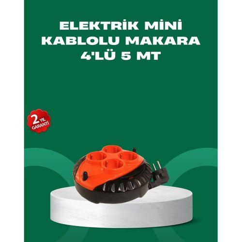 5 Metre Kablolu 4’lü Kırmızı Priz Makara