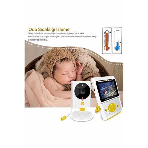 Akıllı Bebek Kamerası Monitörlü Karşılıklı Konuşma Özellikli Sıcaklık İzleme 2.4 İnç Bebek Kamerası