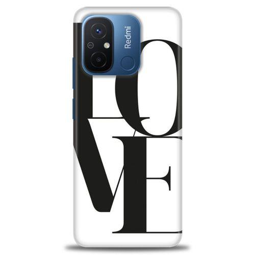 Xiaomi Redmi 12C Kılıf HD Baskılı Kılıf - Love + Tam Ekran Koruyucu