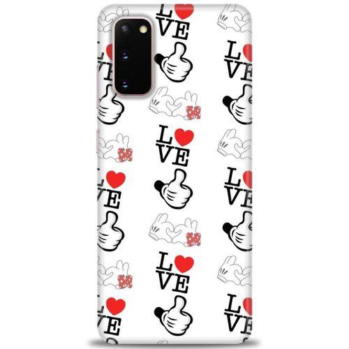 Samsung Galaxy S20 Kılıf HD Baskılı Kılıf - Love Mickey + Tam Ekran Koruyucu