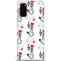 Samsung Galaxy S20 Kılıf HD Baskılı Kılıf - Love Mickey + Tam Ekran Koruyucu