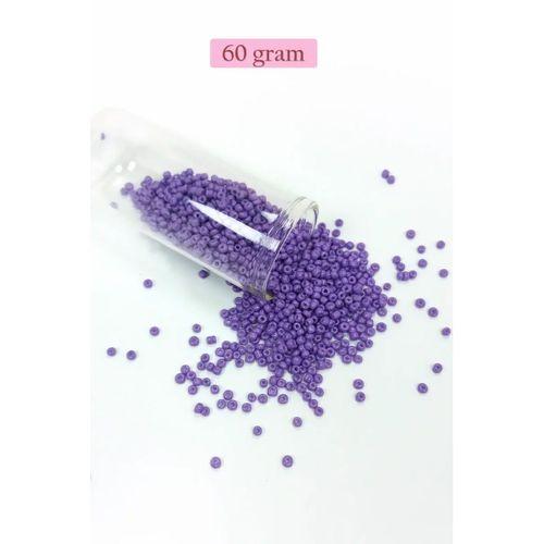 Dökme Cam Kum Boncuk (11/0) 2 mm - 60 Gram -  Eflatun - BNC055