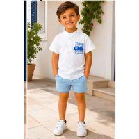 2/10 Yaş Keten Tişört Denim Şort Çocuk Takımı