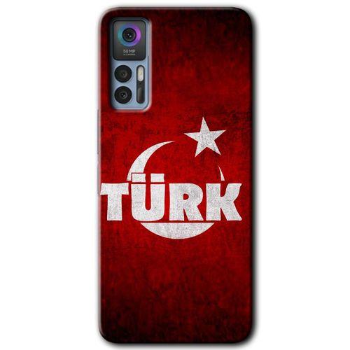 TCL 30 Plus Kılıf HD Desen Baskılı Arka Kapak - Ayyıldız Türk