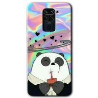 Xiaomi Redmi Note 9 Kılıf Baskılı Kapak - Milkshake Panda +Tam Kaplayan Mat Seramik