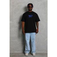 Erkek Baskılı T-Shirt Kısa Kol Bisiklet Yaka Regular Fit Rahat Kalıp Günlük Tişört - Siyah