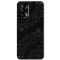 Oppo A54 Kılıf HD Desen Baskılı Arka Kapak + Temperli Cam - Siyah Mandala