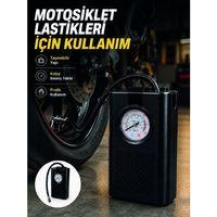 Araç Lastik Şişirme Pompası Taşınabilir Analog Basınç Göstergeli Hava Kompresörü