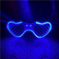 Mavi LED Işıklı Kalp Gözlük – 3 Modlu Parti & Glow Gözlüğü