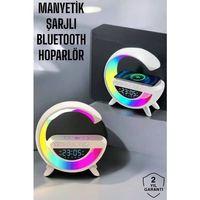 Bluetooth Hoparlör 15w Kablosuz Hızlı Şarj Led Gece Lambası