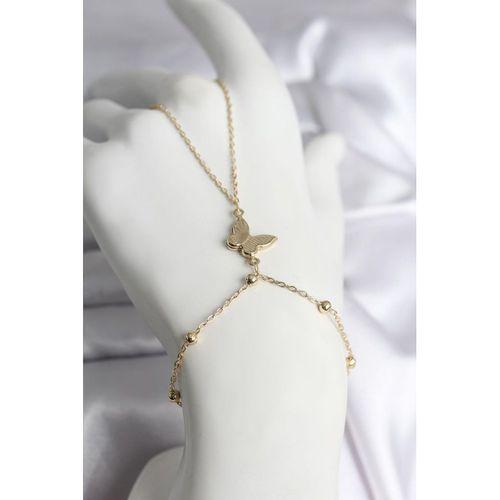 316L Çelik Gold Renk Kelebek Model Kadın Şahmeran