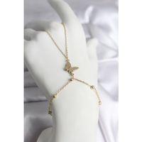 316L Çelik Gold Renk Kelebek Model Kadın Şahmeran