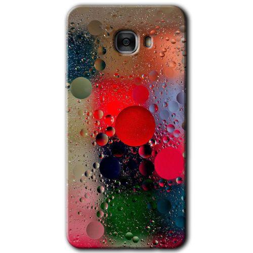 Samsung Galaxy C9 Pro HD Baskılı Kılıf + 9D Tam Ekran Koruyucu - Wet Bubbles