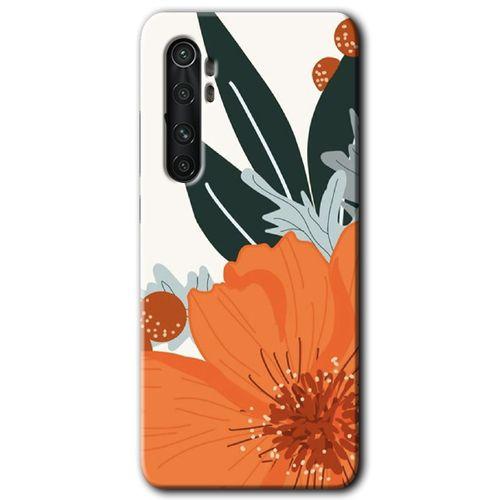 MRCİLETİSİM Xiaomi Mi Note 10 Lite Kılıf HD Desen Baskılı Arka Kapak + Temperli Cam - Portakal Çiçeği