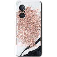 Huawei Nova 9 SE Kılıf HD Desen Baskılı Arka Kapak - Simli Mermer