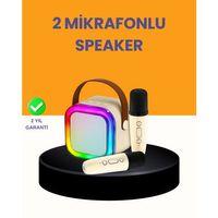 Çift Mikrofonlu Kompakt Karaoke Hoparlör – Uzun Pil Ömrü