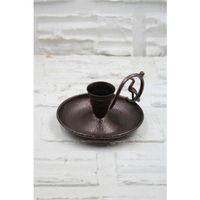 Metal Nostalji Mumluk & El Şamdanı Kendinden Iğneli Mum Hediyeli Acı Kahve Oksit Kulp Turna2623-3