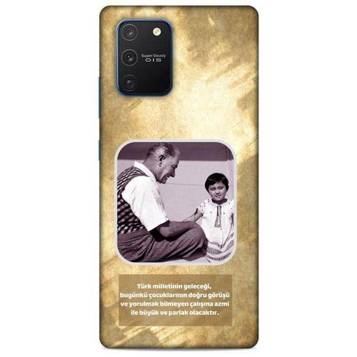 Samsung Galaxy S10 Lite Kılıf Atatürk (2) Kabı Gold
