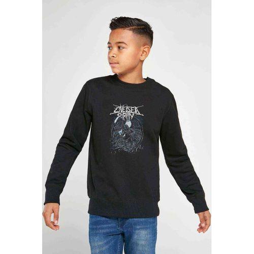 Chelsea Grin Evolve Rock Azrail Baskılı Unisex Çocuk Siyah Sweatshirt