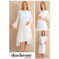 Duchesse 2040 Ekru Hamile Lohusa Gecelik Sabahlık Takım