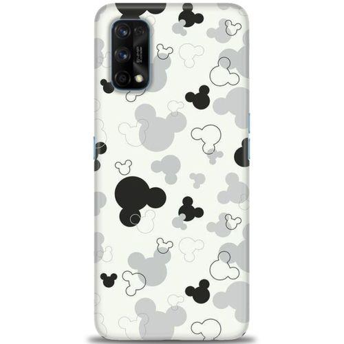 Realme 7 Pro Kılıf HD Baskılı Kılıf - Siyah Mickey + Tam Ekran Koruyucu