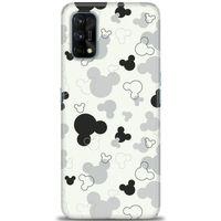 Realme 7 Pro Kılıf HD Baskılı Kılıf - Siyah Mickey + Tam Ekran Koruyucu